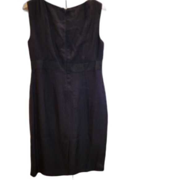 Jones New York Women's Little Black Dress Linen Sleeveless Sheath Size 12 - Picture 2 of 8
